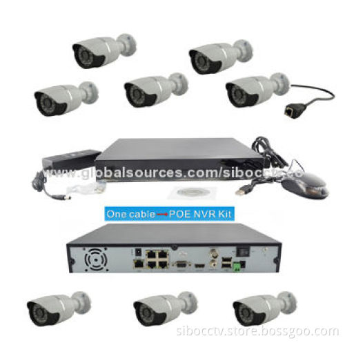 HD POE IPC Kits, 8ch NVR and 8pcs 720P POE camera for NVR kits
